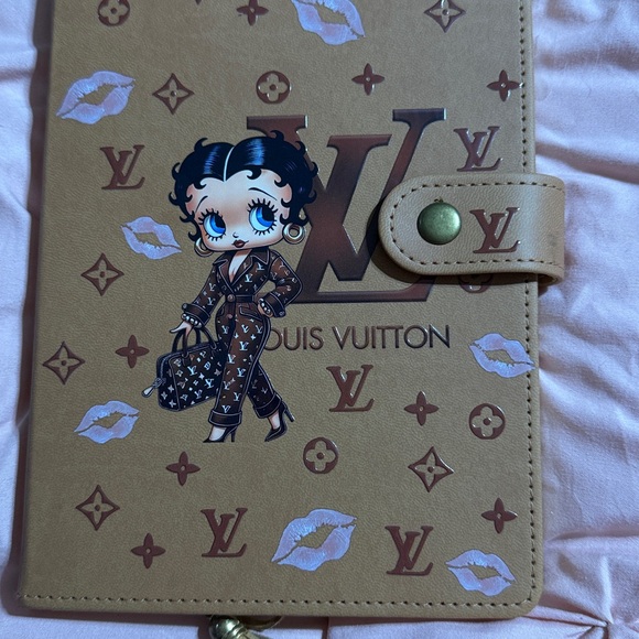 Brown and Tan Betty Boop 5 piece notebook and accessory set. - Picture 3 of 9
